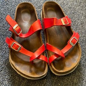 Coral red size 37 Birkenstocks